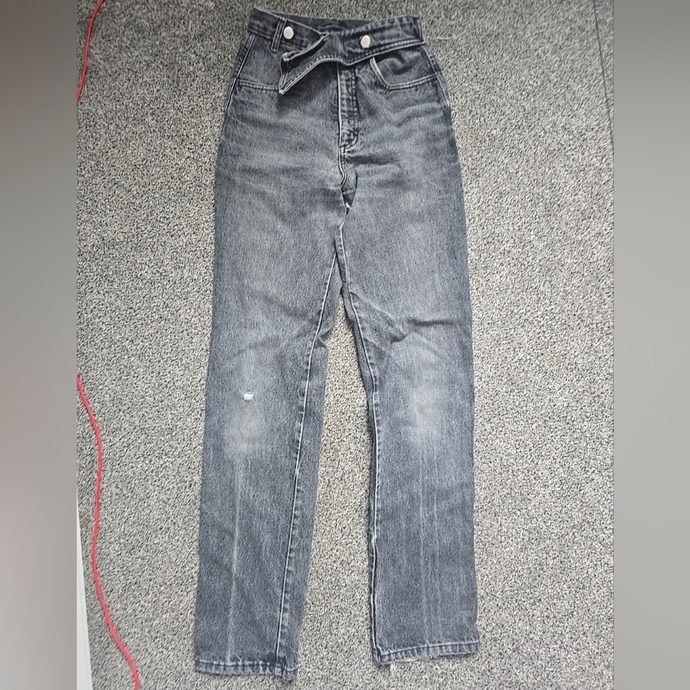 VTG Roper Riding wester Jeans Women Size 3/4 Gray Extra High Rise Straight Leg - Picture 6 of 16